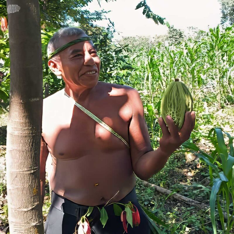 Cacao farmer during a cultural experience in Belize