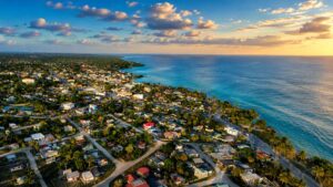 Corozal-Town - Authentic Travel Belize Corozal Belize sunset over Corozal Bay with calm coastal water, warm evening light, and northern Belize scenery.